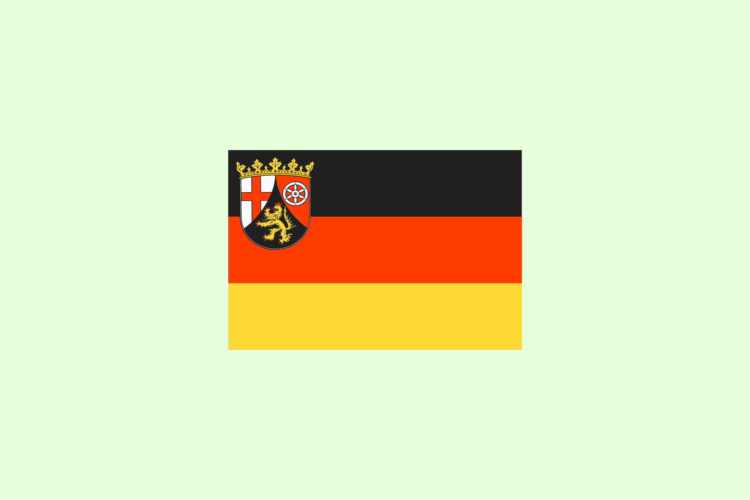 Hier sieht man die Flagge von Rheinland-Pfalz. Erfahre in diesem Beitrag alles über das Thema Photovoltaik Förderung Rheinland-Pfalz