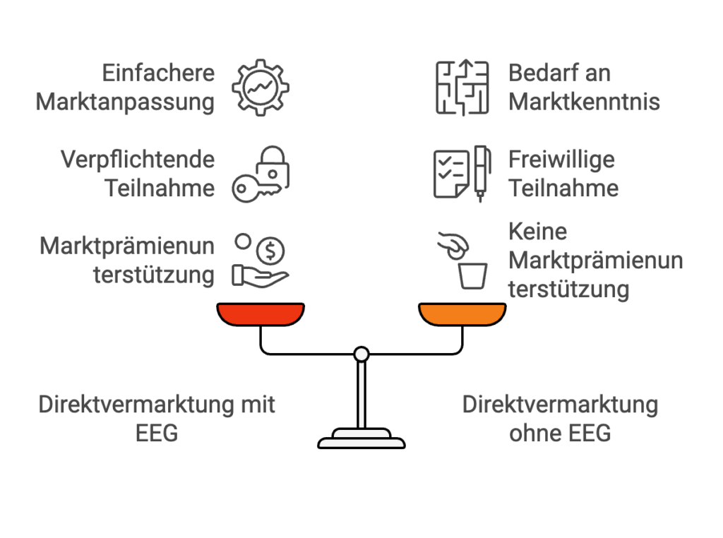 Ein Vergleich der Direktvermartung mit EEG und ohne EEG